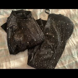 Noli Black Star-Print Track Pants & Top Set